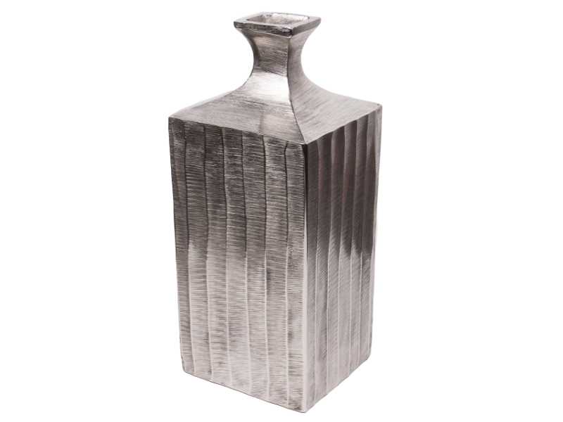 Vase "Clara", 35 cm, Metall Alu, Farbe Silber