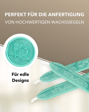 Siegelwachs (flexibel) mit Docht, 3-er Pack Jade