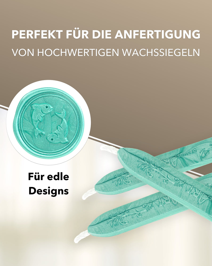 Siegelwachs (flexibel) mit Docht, 3-er Pack Jade