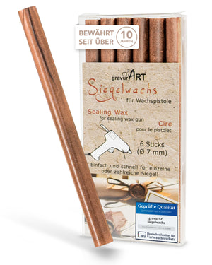 Siegelwachs (flexibel) für Pistole 7 mm, 6-er Pack Kupfer