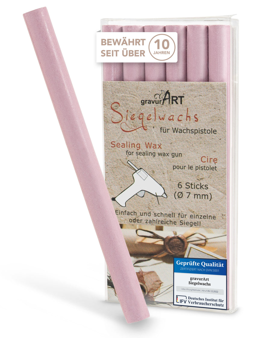 Siegelwachs (flexibel) für Pistole 7 mm, 6-er Pack Mauve