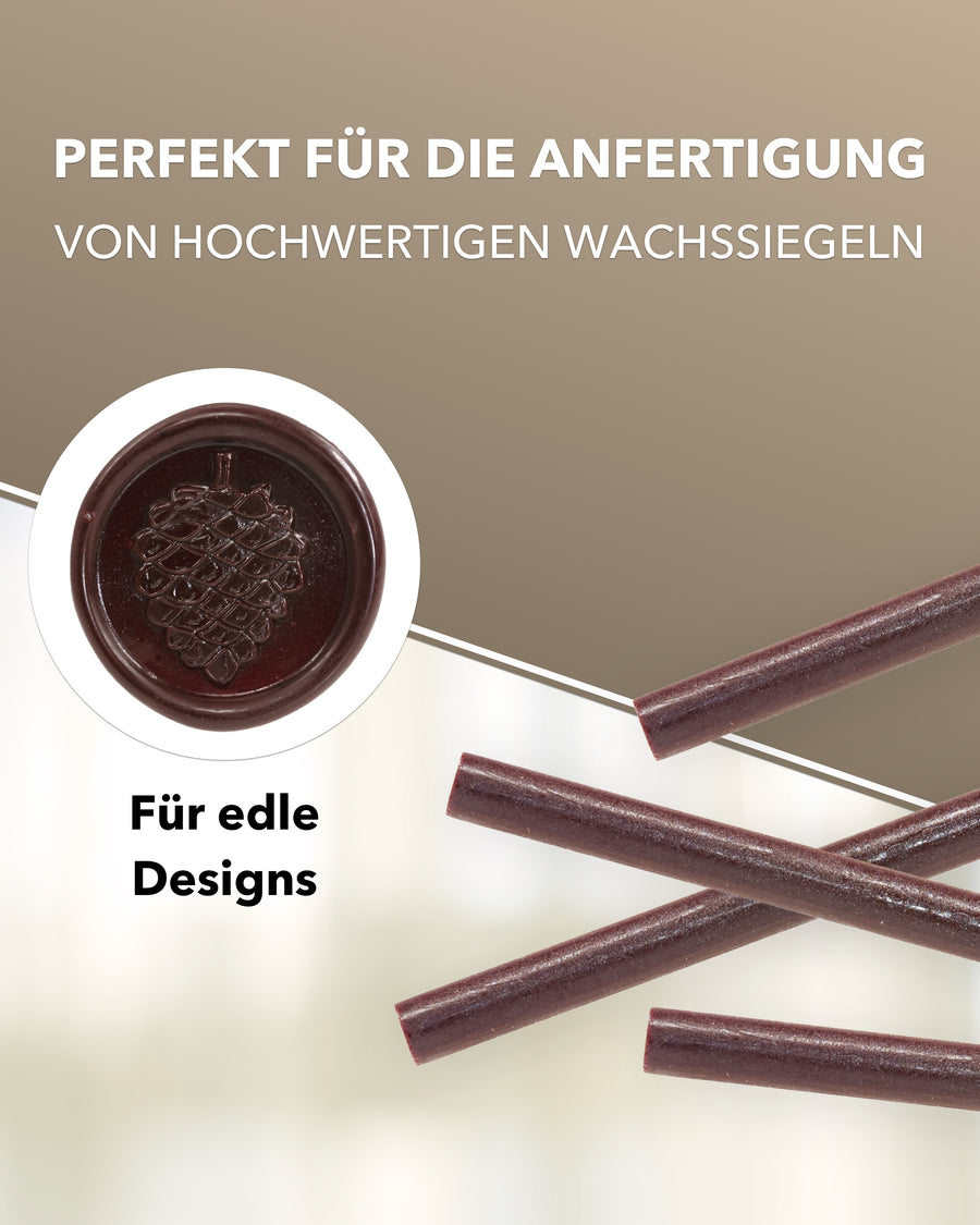 Siegelwachs (flexibel) für Pistole 7 mm, 6-er Pack Kastanie