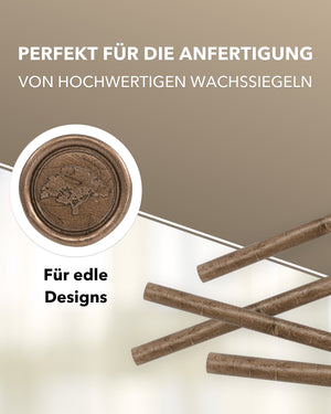 Siegelwachs (flexibel) für Pistole 7 mm, 6-er Pack Schoko-Bronze