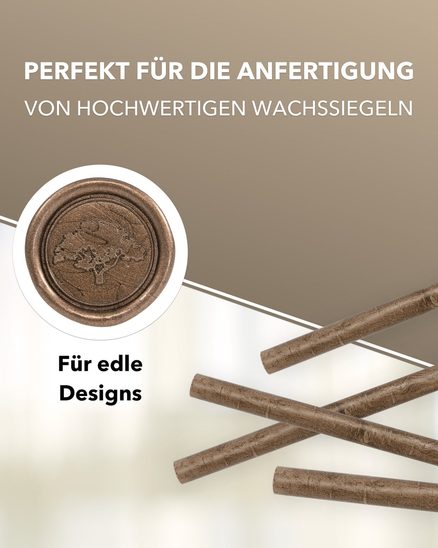 Siegelwachs (flexibel) für Pistole 7 mm, 6-er Pack Schoko-Bronze