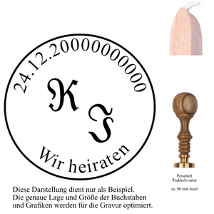 Siegelset gravurArt Gravur Monogramm 2 Buchstaben und Rundtext