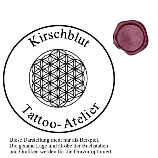 Fertige Siegel mit Symbol und Rundtext, 28 mm