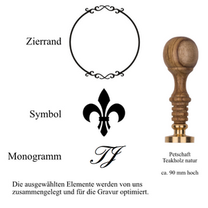 Siegel 25 mm Gravur Symbol und Monogramm