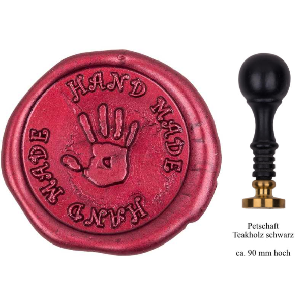 Siegelstempel 20/25 mm mit Gravur "Hand Made"