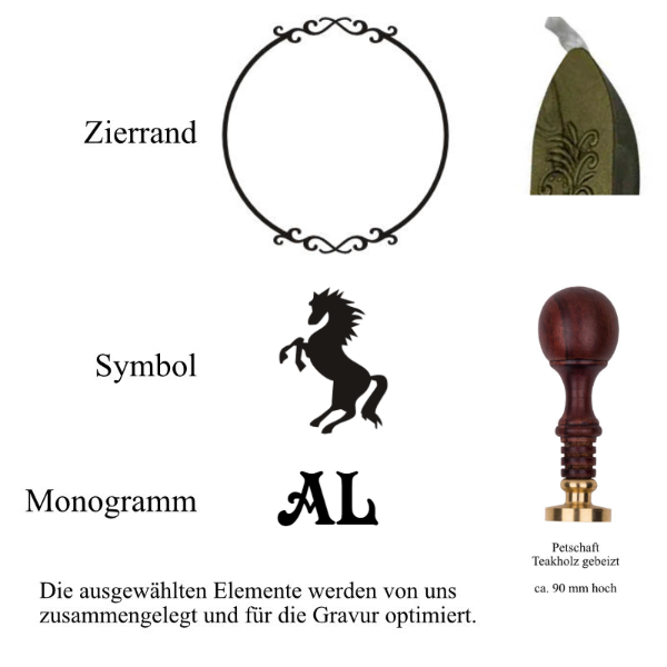 Siegelset gravurArt Gravur Symbol und Monogramm