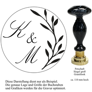 Siegel 30/35 mm Gravur Hochzeit und Monogramm