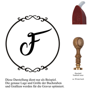 Siegelset gravurArt Gravur Einzelbuchstabe inkl. Siegelwachs und Siegelkissen