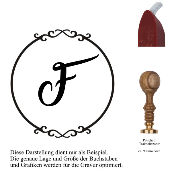 Siegelset gravurArt Gravur Einzelbuchstabe inkl. Siegelwachs und Siegelkissen
