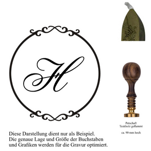 Siegelset gravurArt Gravur Einzelbuchstabe inkl. Siegelwachs und Siegelkissen
