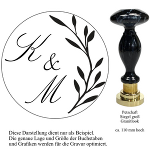 Siegel 30/35 mm Gravur Hochzeit und Monogramm