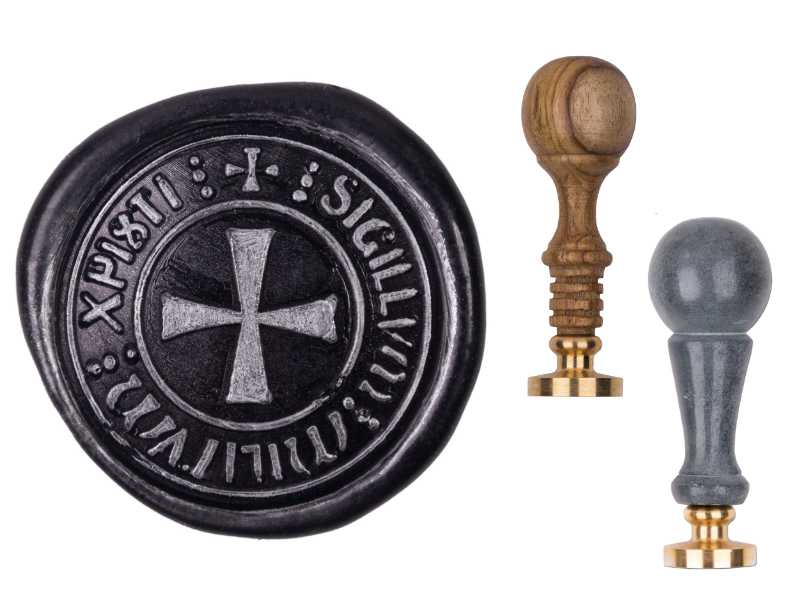Siegelstempel 20/25 mm mit Gravur "Tatzenkreuz"