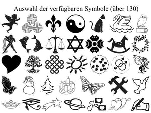 Trodat / Ideal Prägezange rund Gravur Symbol