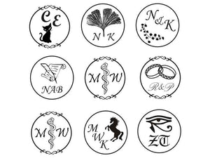 Siegelset Basic Gravur Symbol und Monogramm