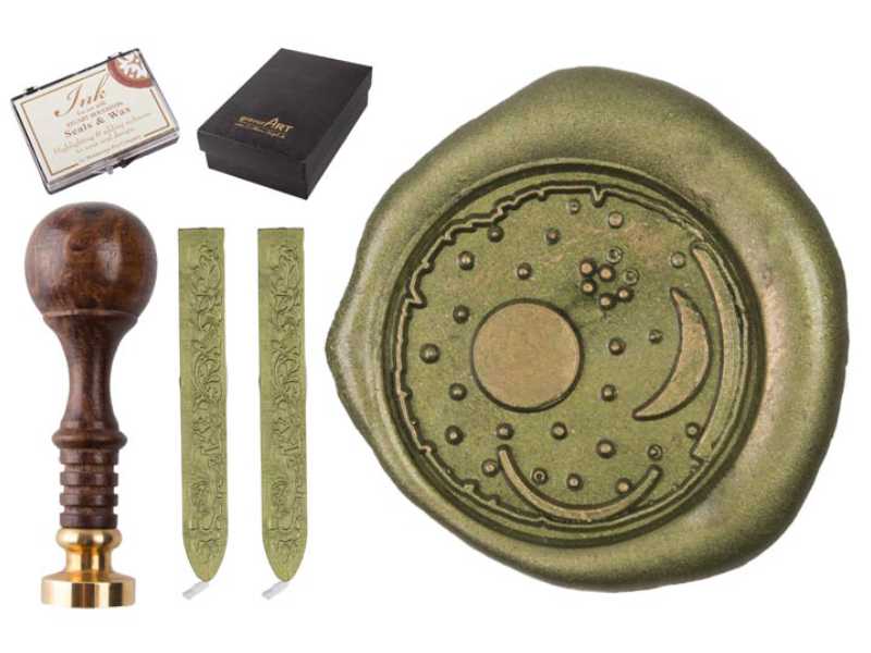 Siegelset gravurArt "Nebra" inkl. Siegelwachs und Siegelkissen gold
