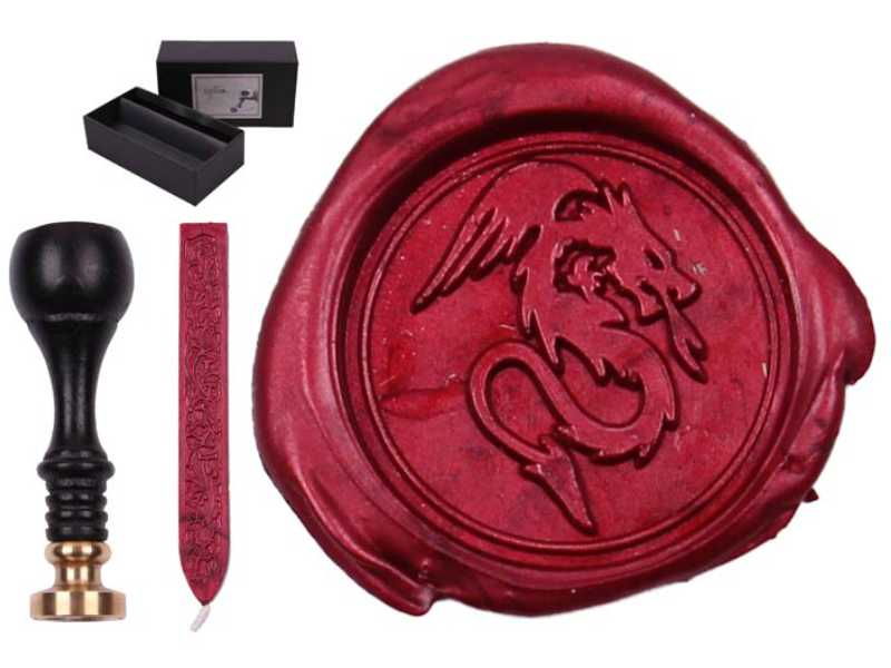 Siegelset Sigillum Motiv "Drache 1" inkl. Siegelwachs