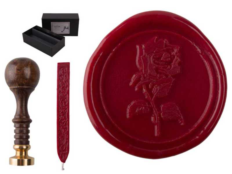 Siegelset Sigillum Motiv "Rose" inkl. Siegelwachs