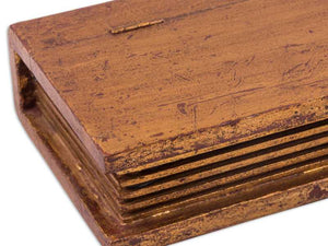 Buchbox "Antiqua Gold" aus Massivholz, Luxus-Geschenkschatulle 21x12x6cm