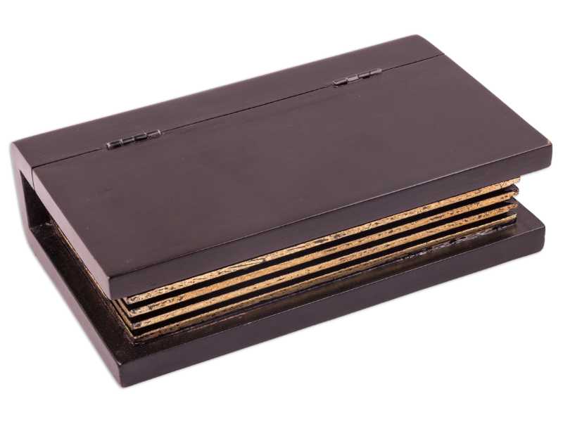 Buchbox "Antiqua Schwarz" aus Massivholz, Luxus-Geschenkschatulle 21x12x6cm
