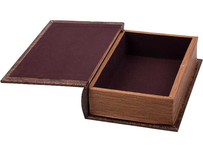 Buchbox "Emma" im Antik-Buchlook aus weichem Lederimitat, Geschenkschatulle 15x10x6cm