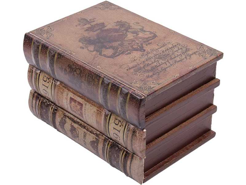 Buchbox Organizer "Wappen" aus weichem Lederimitat, Schatzkiste mit 3 Fächern 20x14x12cm