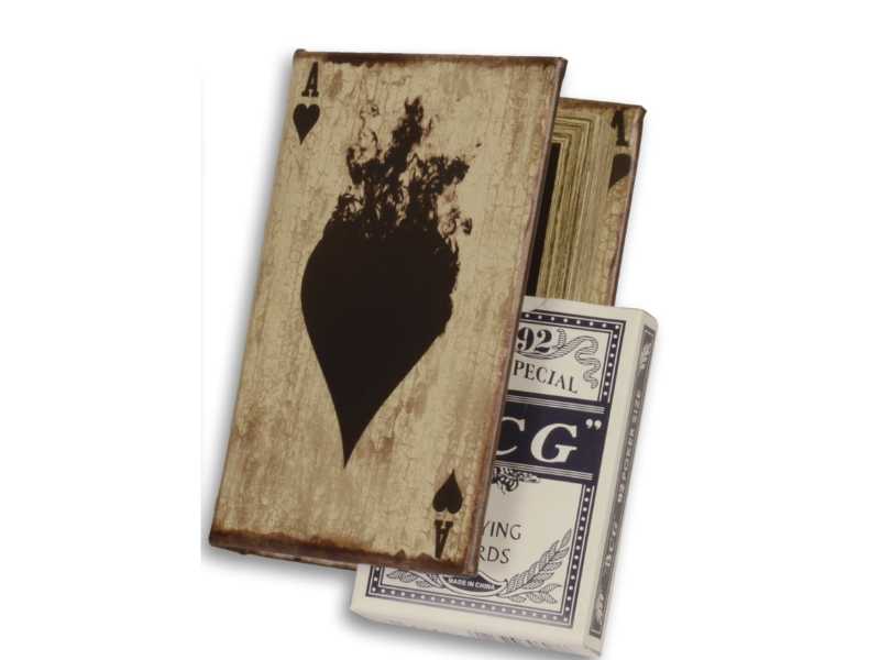 Buchbox "Skat" rot oder schwarz, im Antik-Buchlook aus weichem Lederimitat, 13,5x9x3cm