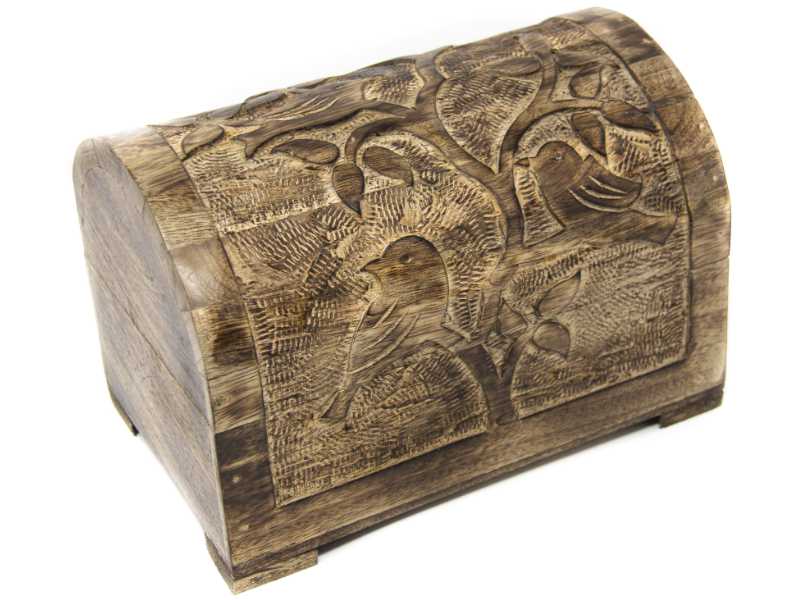 Holzbox Bird Box braun, aus massivem Mangoholz in 2 Größen