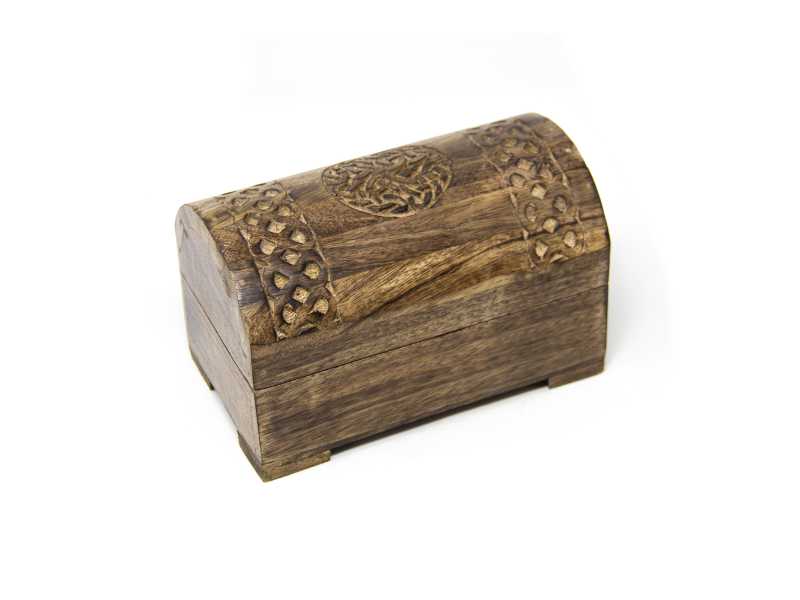 Holzbox Celtic Box braun, aus massivem Mangoholz in 2 Größen