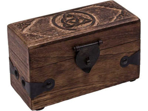 Holzbox "Keltic Mini" aus massivem Holz mit geschnitztem keltischen Knoten 17x7,5x10cm