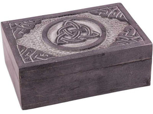 Schatzkiste aus Marmor "Trinity"  Schmuck-Box mit keltischem Motiv, 15x10x6cm