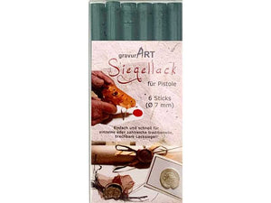 Siegellack (brechbar) für Pistole 7 mm, 6-er Pack Dunkelgrün