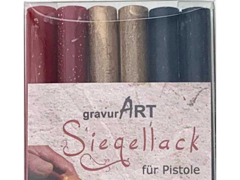 Siegellack (brechbar) für Pistole 7 mm, 6-er Pack Bordeaux, Gold, Dunkelblau