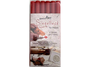 Siegellack (brechbar) für Pistole 7 mm, 6-er Pack Rot