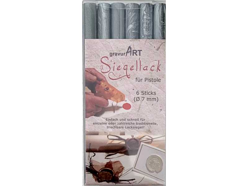 Siegellack (brechbar) für Pistole 7 mm, 6-er Pack Silber