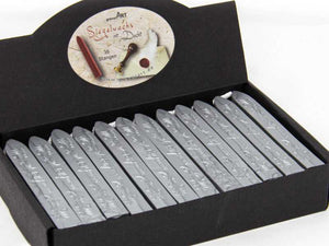 Siegelwachs (flexibel) mit Docht, 36-er Pack Silber