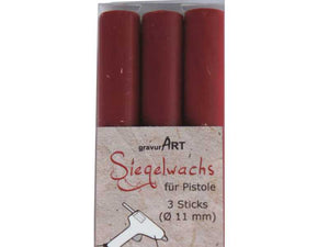 Siegelwachs für Pistole 11 mm 3-er Pack Bordeaux Rot