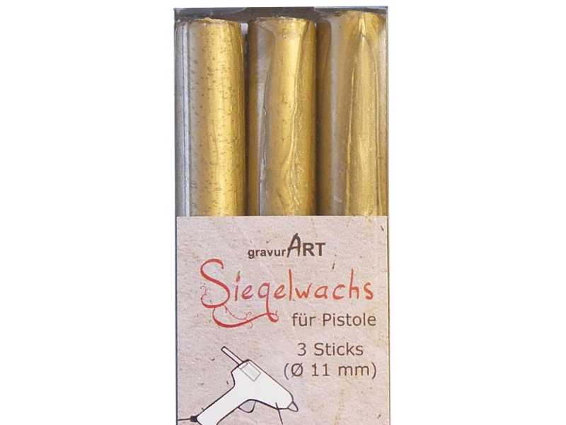 Siegelwachs für Pistole 11 mm 3-er Pack Gold