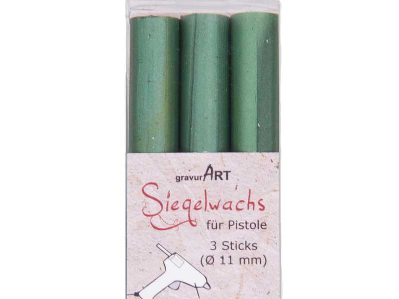 Siegelwachs für Pistole 11 mm 3-er Pack Grün perlmutt