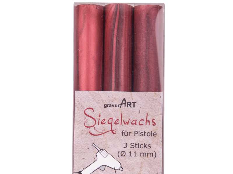 Siegelwachs für Pistole 11 mm 3-er Pack Rot metallic