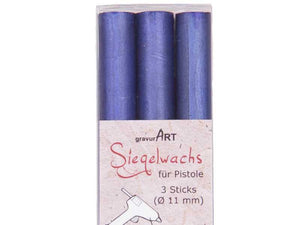 Siegelwachs für Pistole 11 mm 3-er Pack Saphir perlmutt