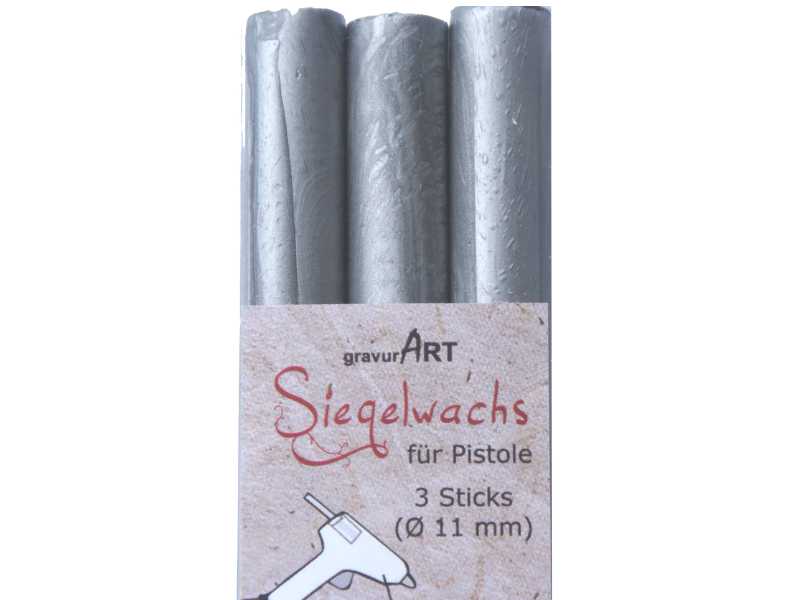 Siegelwachs für Pistole 11 mm 3-er Pack Silber