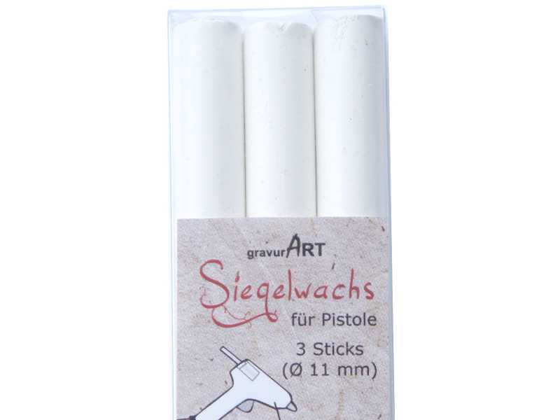 Siegelwachs für Pistole 11 mm 3-er Pack Weiß