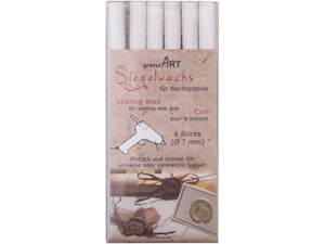 Siegelwachs (flexibel) für Pistole 7 mm, 6-er Pack Arctic-Weiß