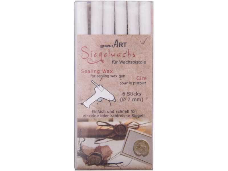 Siegelwachs (flexibel) für Pistole 7 mm, 6-er Pack Arctic-Weiß