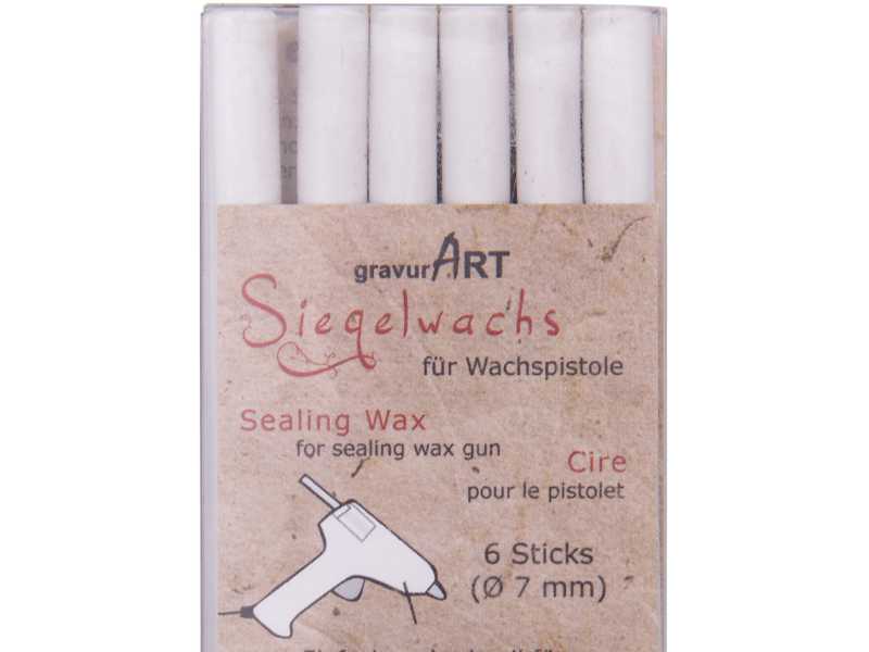 Siegelwachs (flexibel) für Pistole 7 mm, 6-er Pack Arctic-Weiß