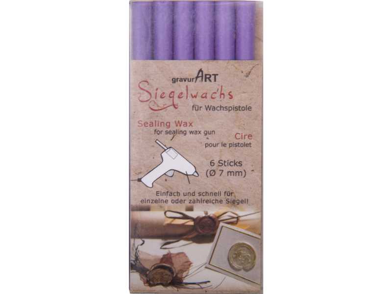 Siegelwachs (flexibel) für Pistole 7 mm, 6-er Pack Flieder-pastell