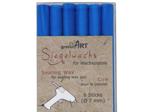 Siegelwachs (flexibel) für Pistole 7 mm, 6-er Pack Kobaltblau-perl.